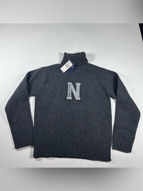 Vintage Nautica 100% Wool Sweater Big Logo Pullover NWT Deadstock Fits: Mens M -